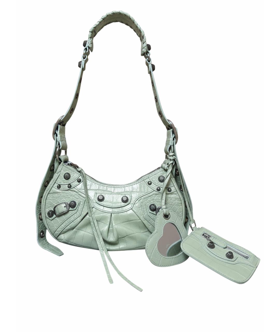 BALENCIAGA Зеленая кожаная сумка через плечо, фото 1