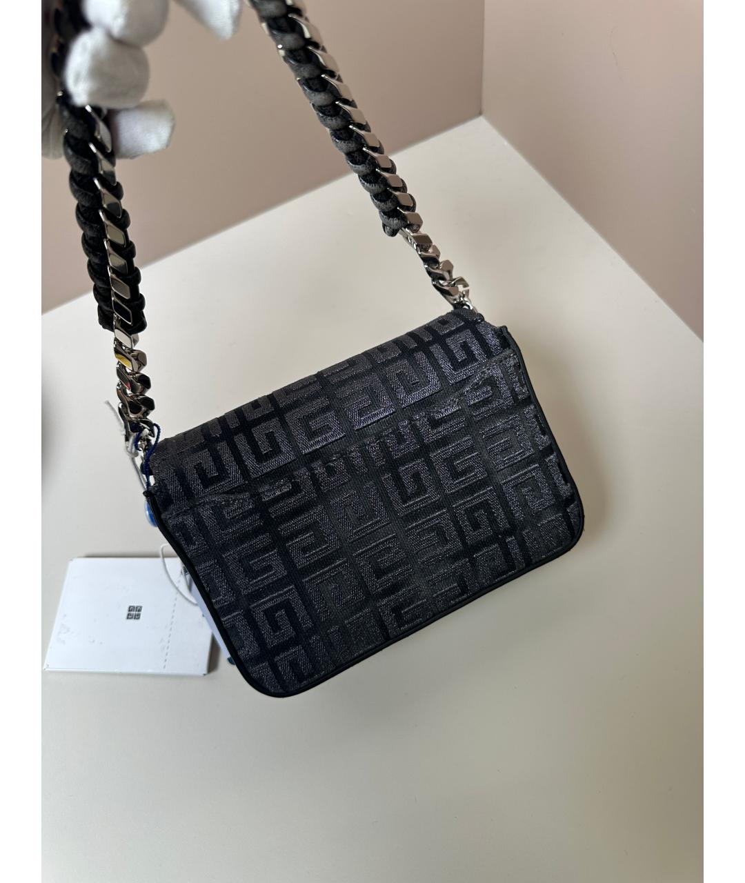 GIVENCHY Антрацитовая тканевая сумка через плечо, фото 5