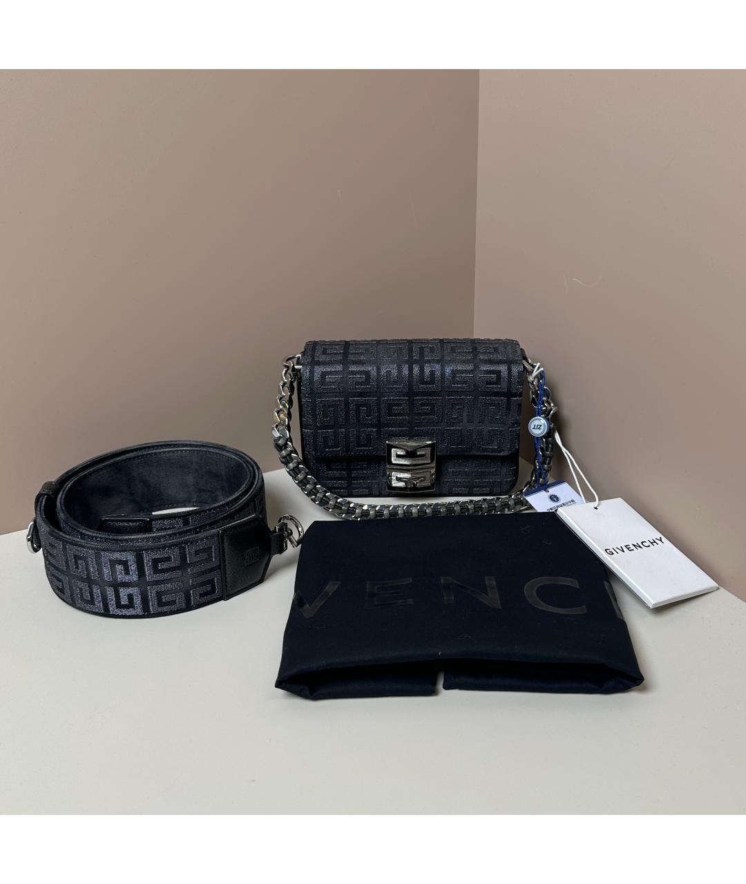 GIVENCHY Антрацитовая тканевая сумка через плечо, фото 8