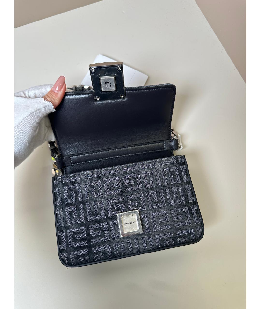 GIVENCHY Антрацитовая тканевая сумка через плечо, фото 7