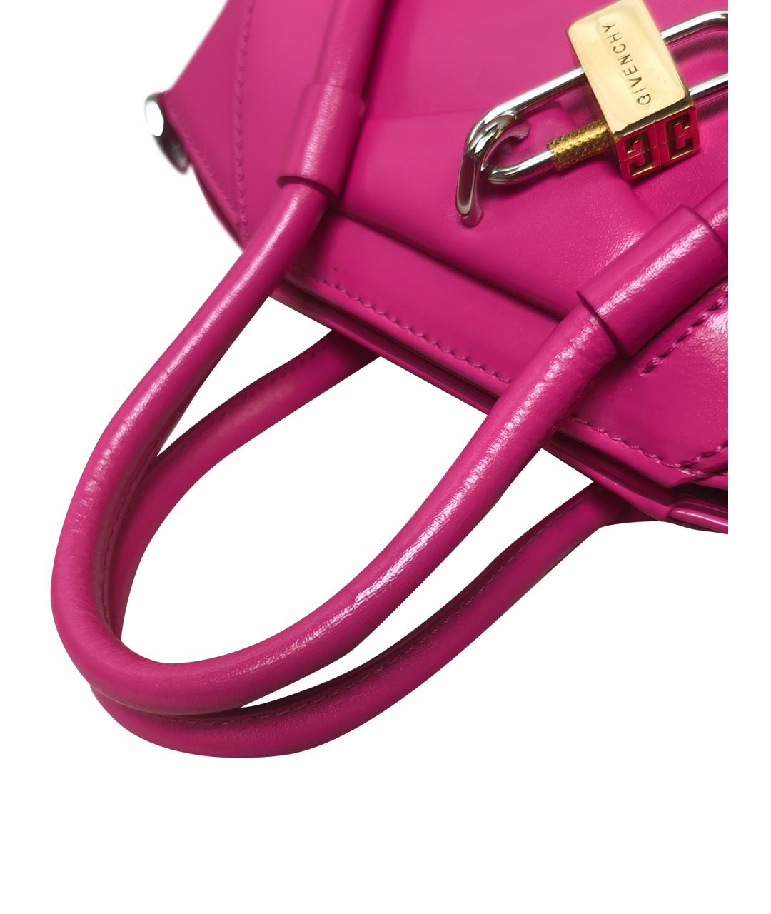 GIVENCHY Фуксия кожаная сумка с короткими ручками, фото 14