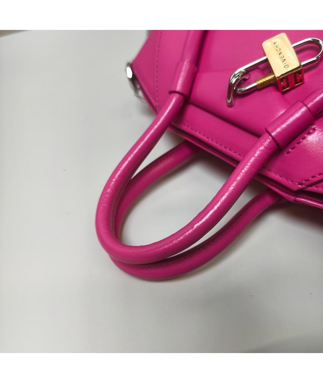 GIVENCHY Фуксия кожаная сумка с короткими ручками, фото 4