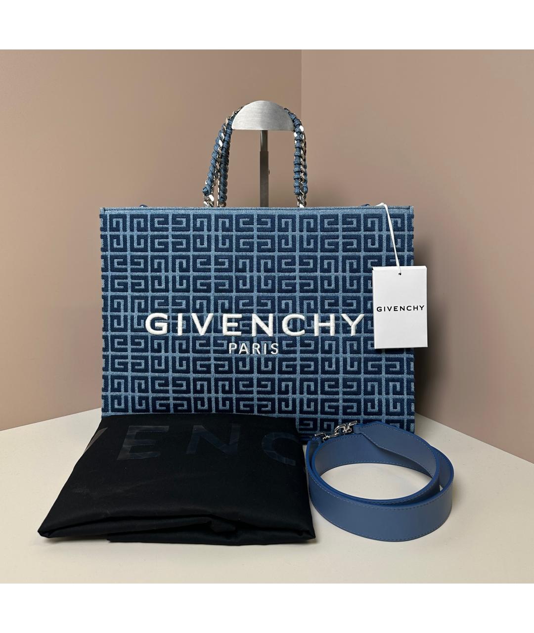 GIVENCHY Синяя деним сумка тоут, фото 9