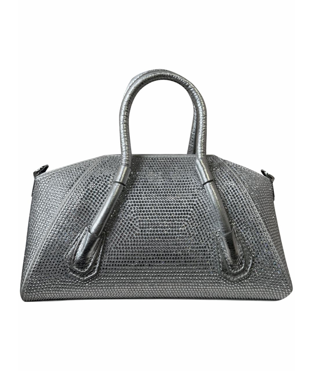 GIVENCHY Серебряная кожаная сумка с короткими ручками, фото 11