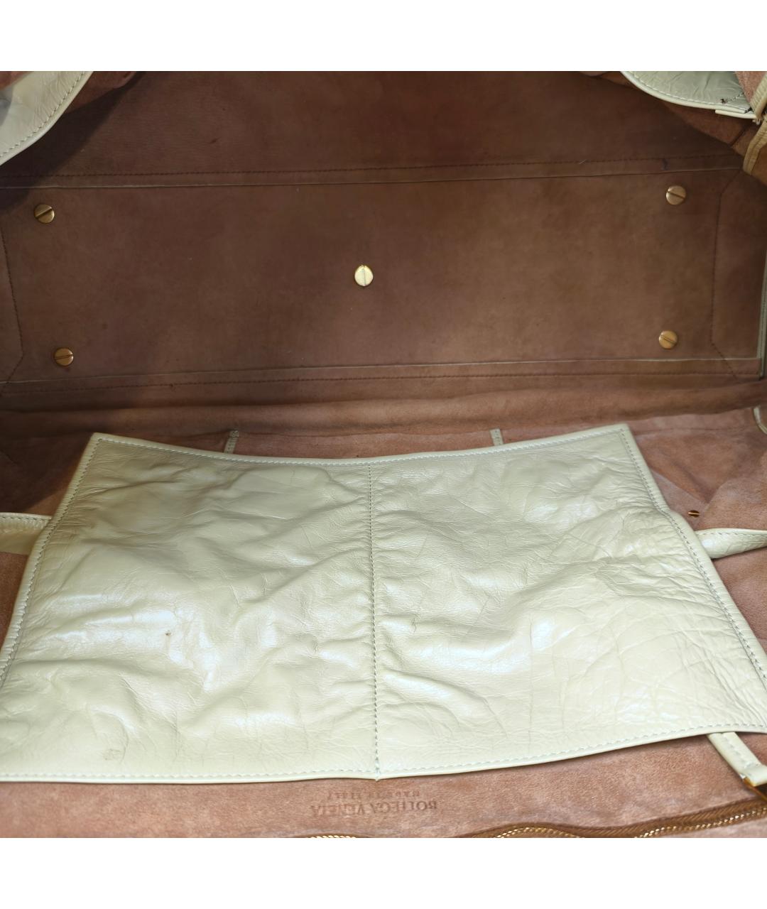 BOTTEGA VENETA Золотая кожаная сумка через плечо, фото 2