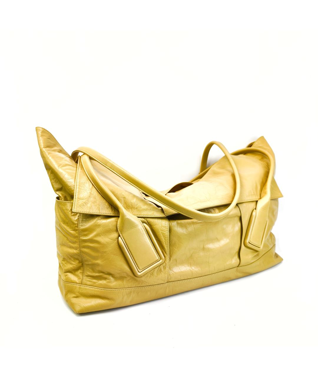 BOTTEGA VENETA Золотая кожаная сумка через плечо, фото 4