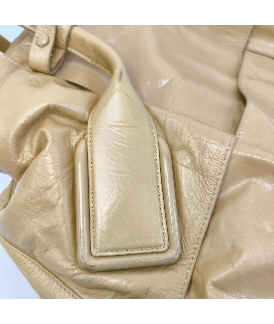 BOTTEGA VENETA Золотая кожаная сумка через плечо, фото 8