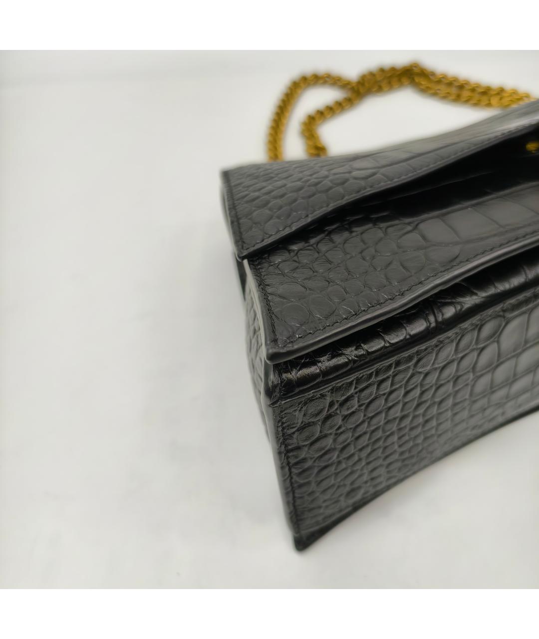 BALENCIAGA Черная кожаная сумка через плечо, фото 8