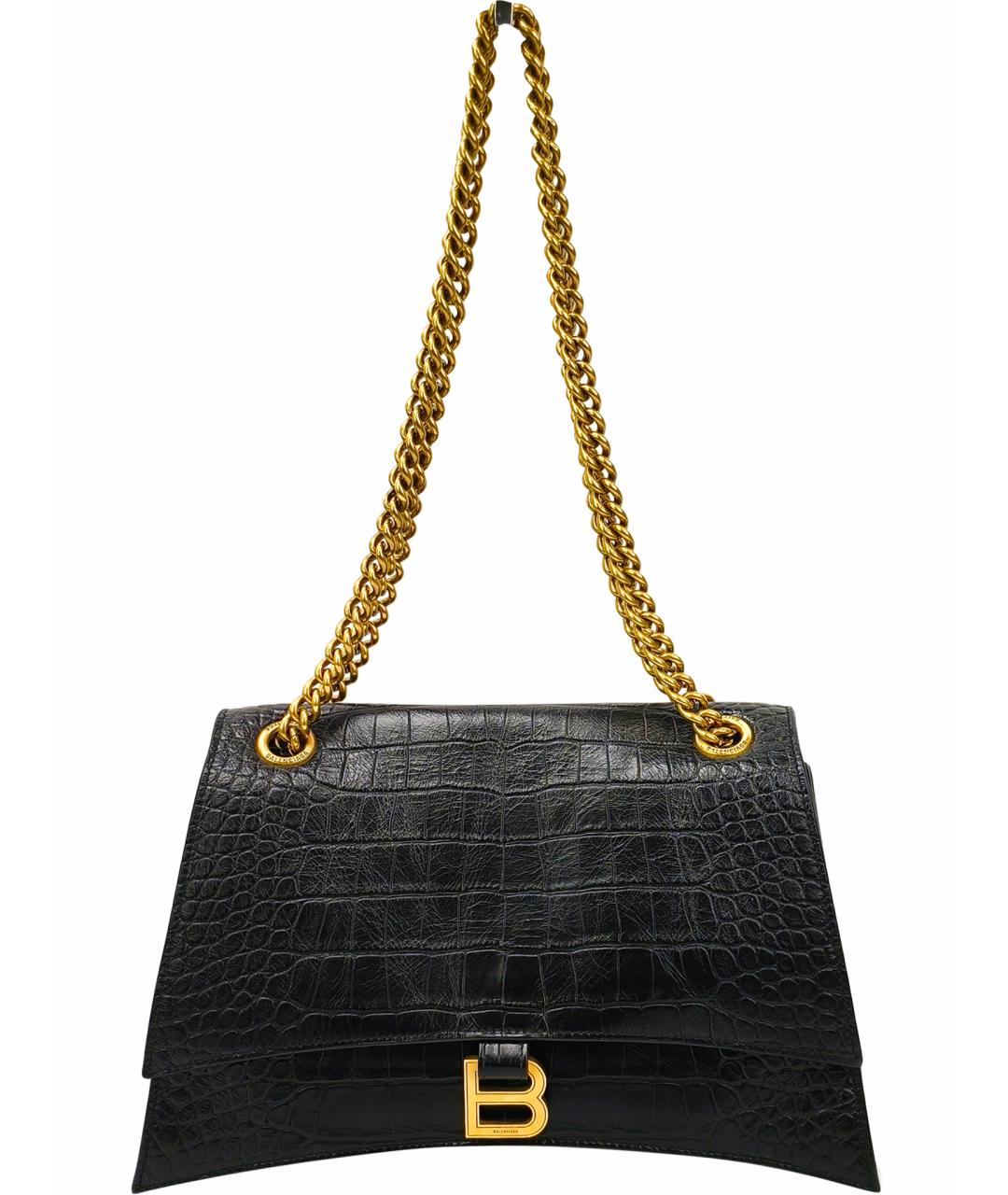 BALENCIAGA Черная кожаная сумка через плечо, фото 1