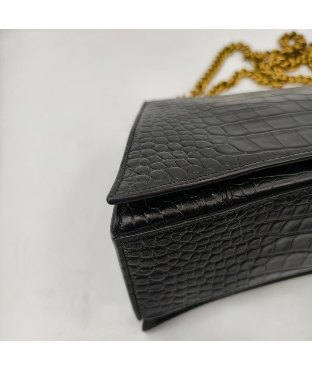 BALENCIAGA Черная кожаная сумка через плечо, фото 5