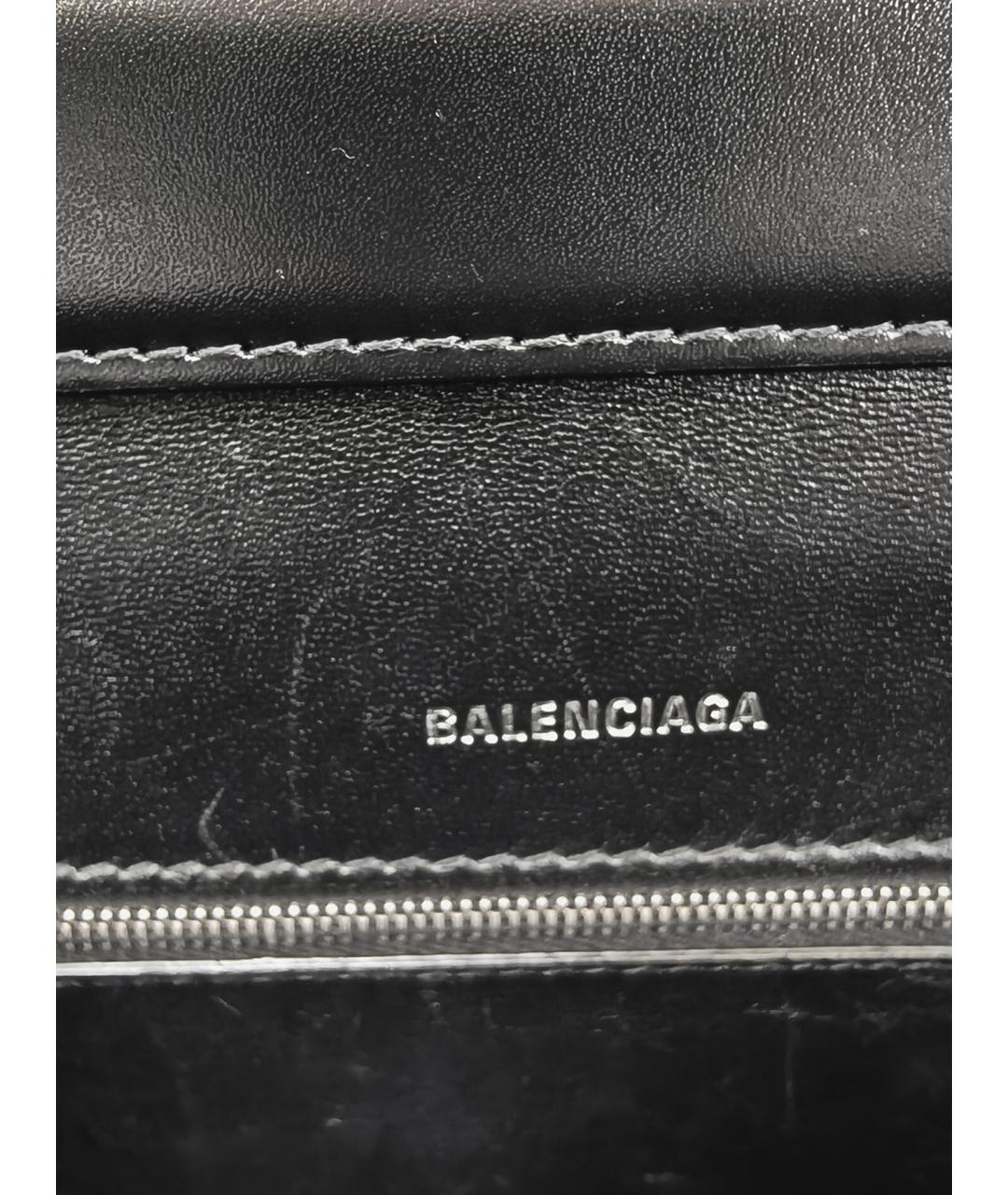 BALENCIAGA Черная кожаная сумка через плечо, фото 13