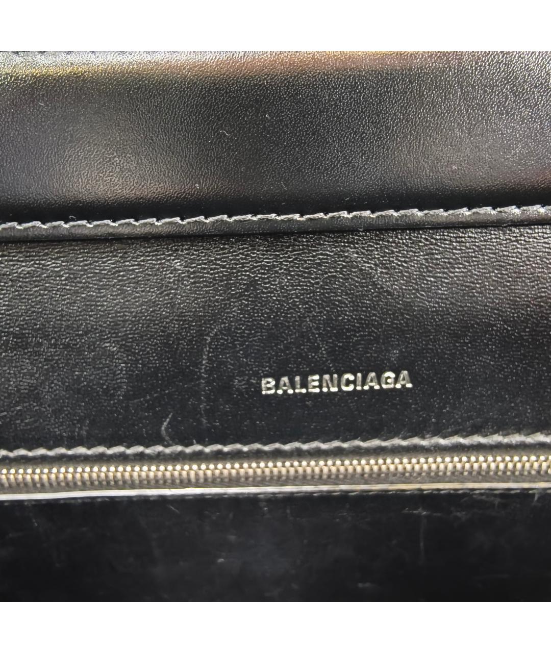 BALENCIAGA Черная кожаная сумка через плечо, фото 5