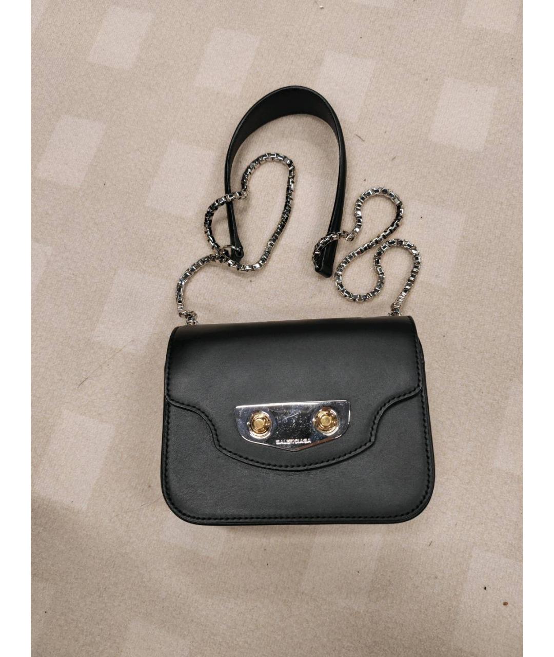 BALENCIAGA Черная кожаная сумка через плечо, фото 3