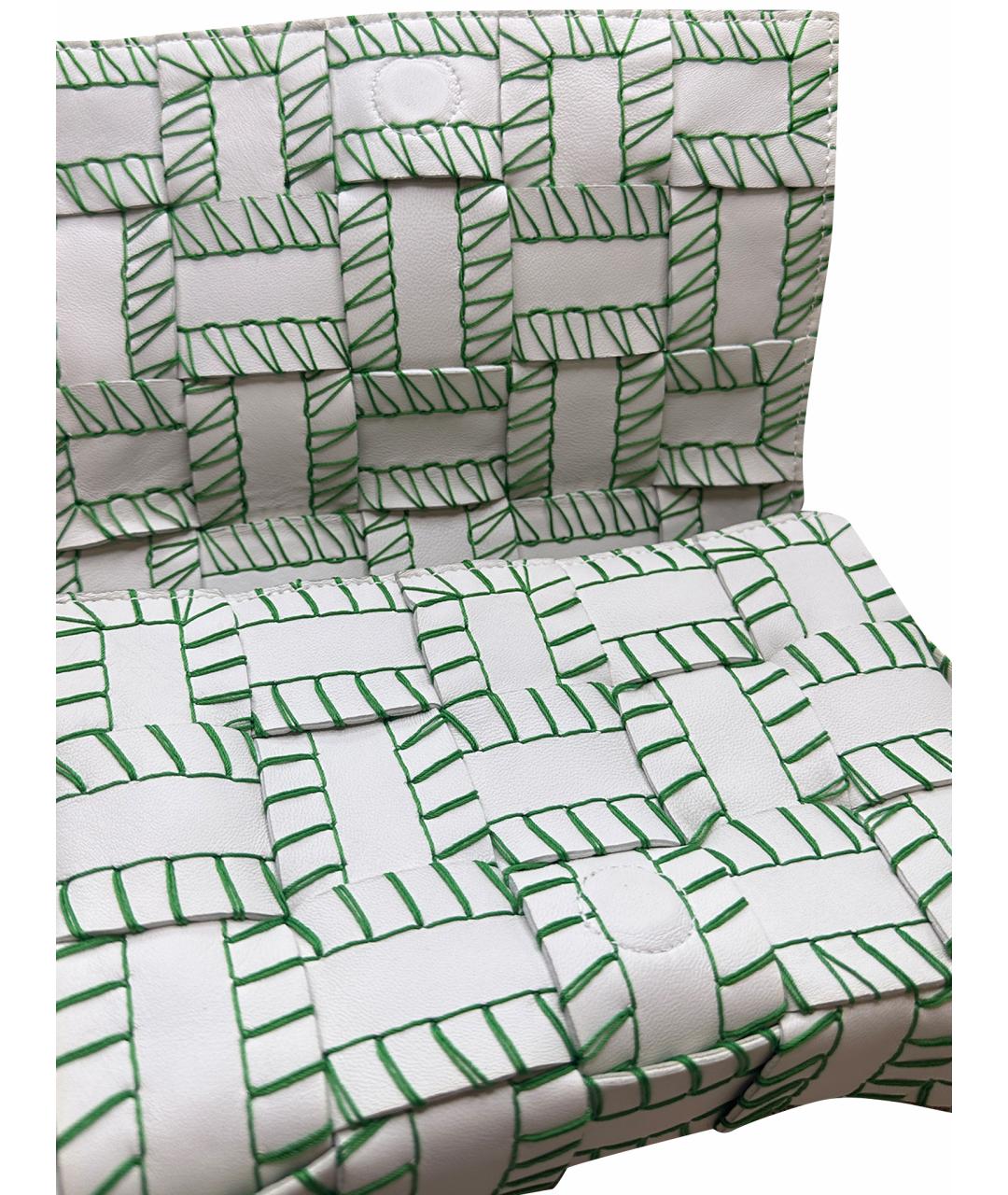 BOTTEGA VENETA Белая кожаная сумка через плечо, фото 6