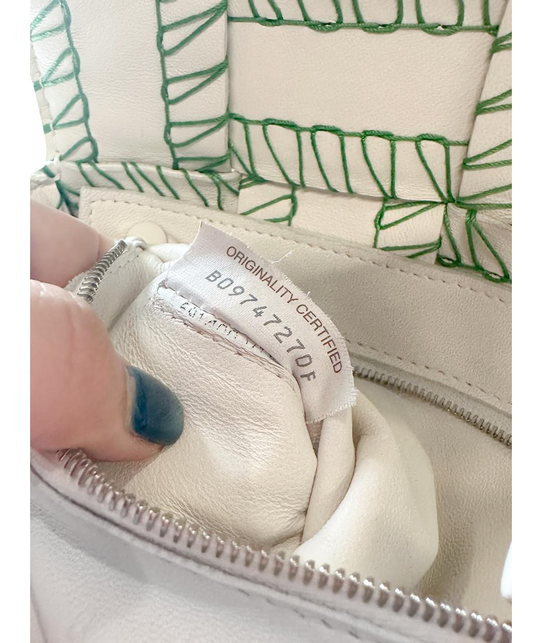 BOTTEGA VENETA Белая кожаная сумка через плечо, фото 7