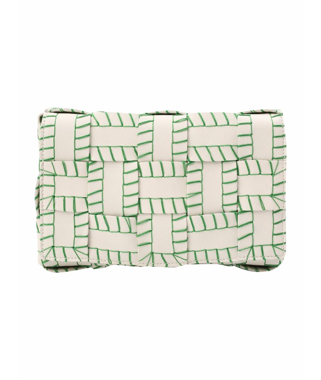 BOTTEGA VENETA Белая кожаная сумка через плечо, фото 9