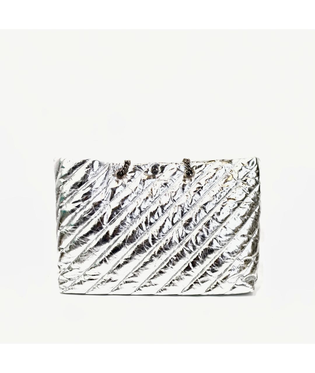 BALENCIAGA Серебряная сумка тоут, фото 3