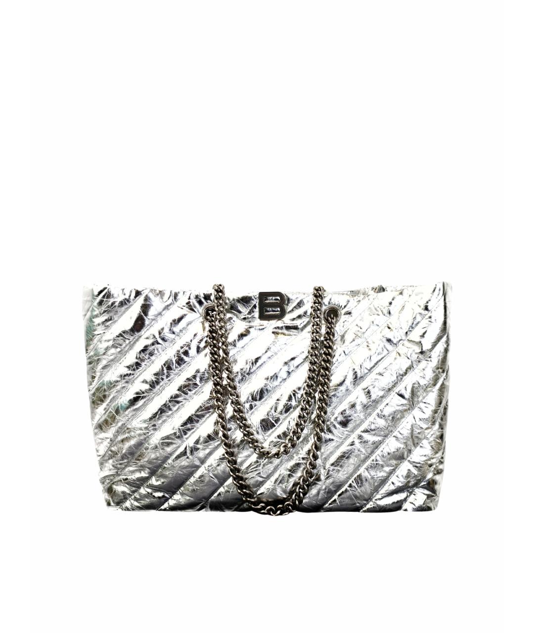 BALENCIAGA Серебряная сумка тоут, фото 1