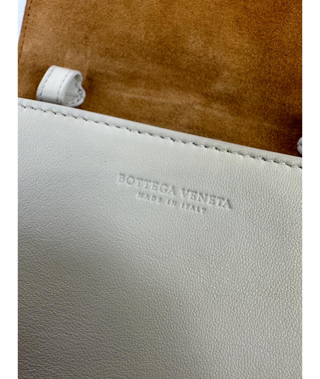 BOTTEGA VENETA Бежевая кожаная сумка через плечо, фото 7