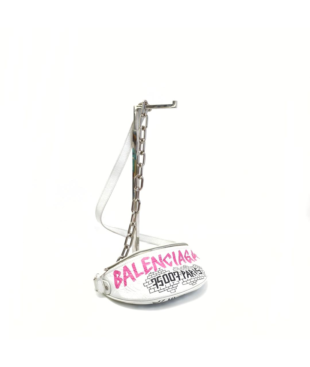 BALENCIAGA Белая кожаная сумка через плечо, фото 2