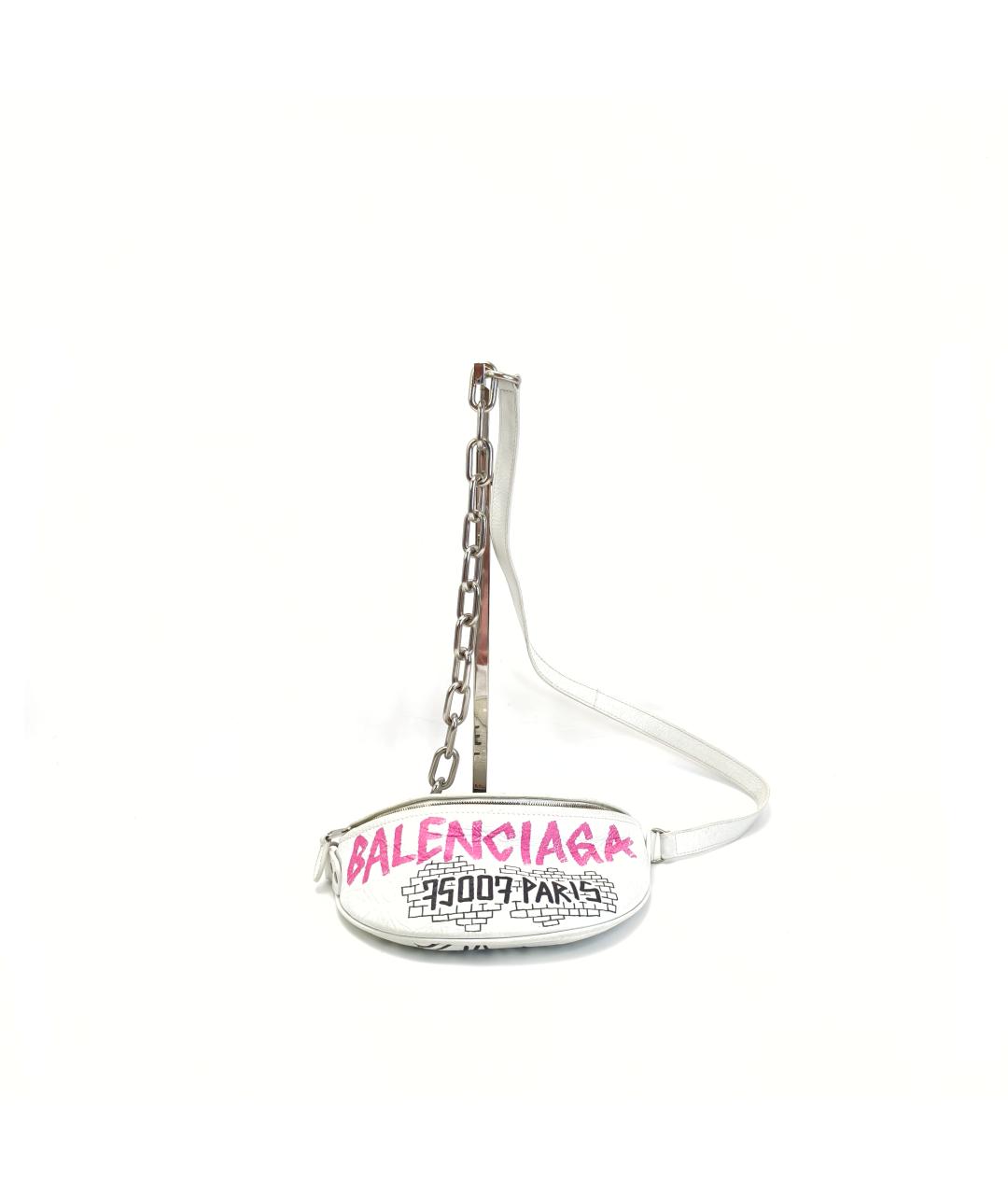 BALENCIAGA Белая кожаная сумка через плечо, фото 10