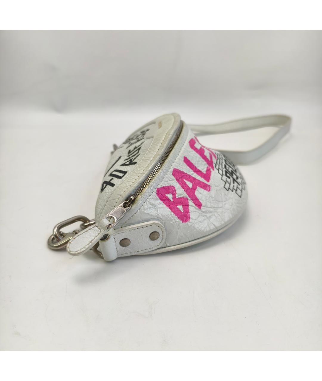 BALENCIAGA Белая кожаная сумка через плечо, фото 4