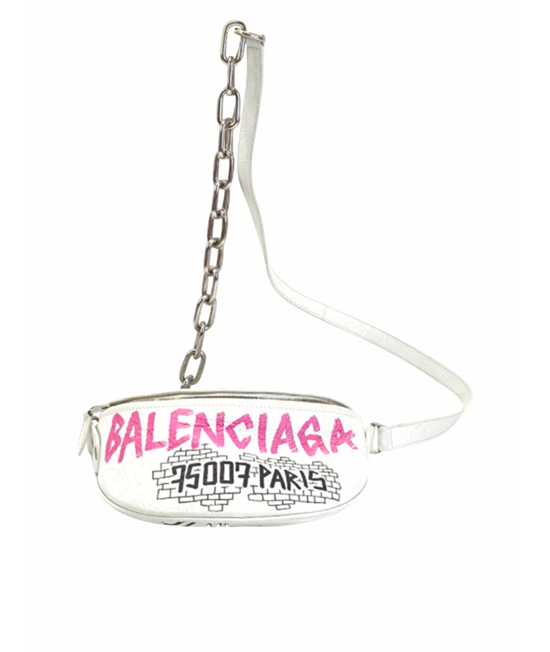 BALENCIAGA Белая кожаная сумка через плечо, фото 1