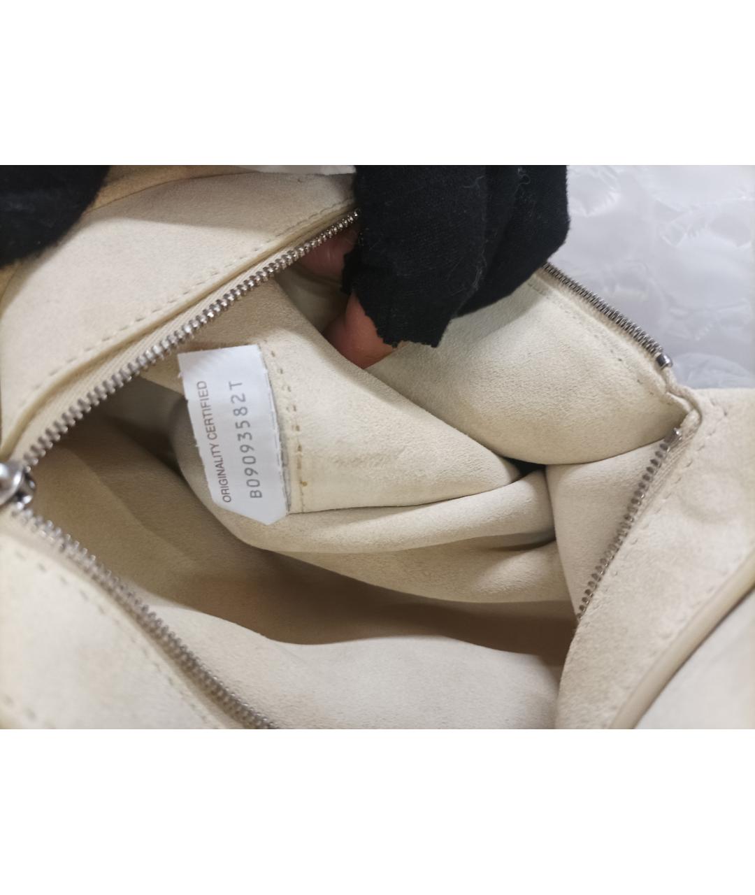 BOTTEGA VENETA Бежевая кожаная сумка с короткими ручками, фото 4