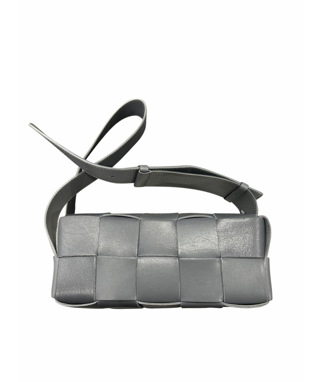 BOTTEGA VENETA Серая кожаная сумка через плечо, фото 1