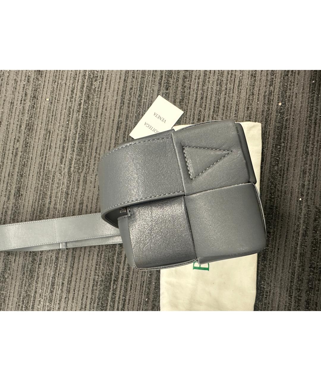 BOTTEGA VENETA Серая кожаная сумка через плечо, фото 6