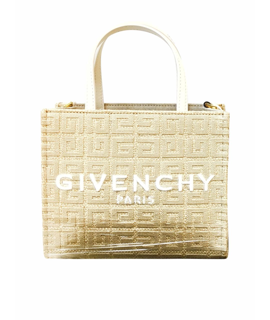 GIVENCHY Бежевая тканевая сумка с короткими ручками, фото 1