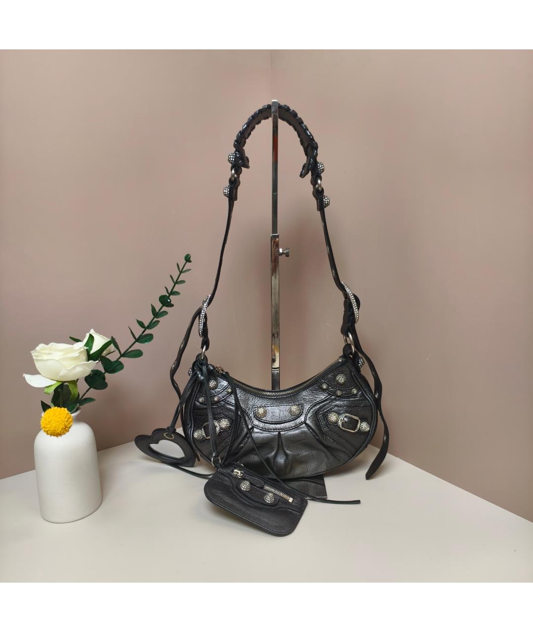 BALENCIAGA Серебряная кожаная сумка через плечо, фото 6