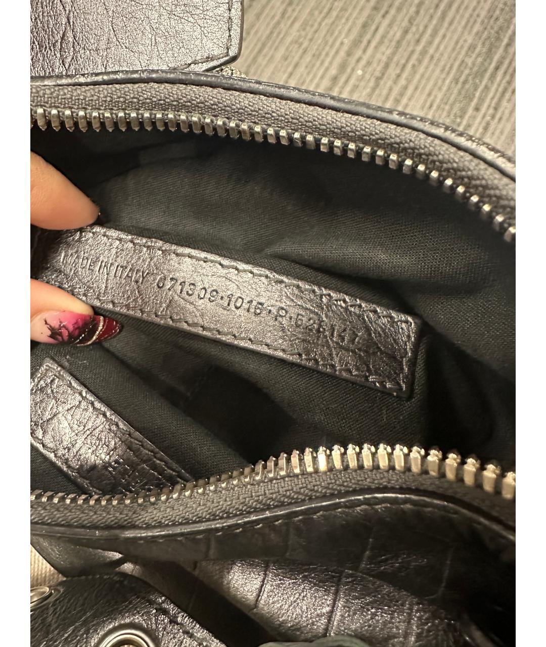 BALENCIAGA Серебряная кожаная сумка через плечо, фото 4