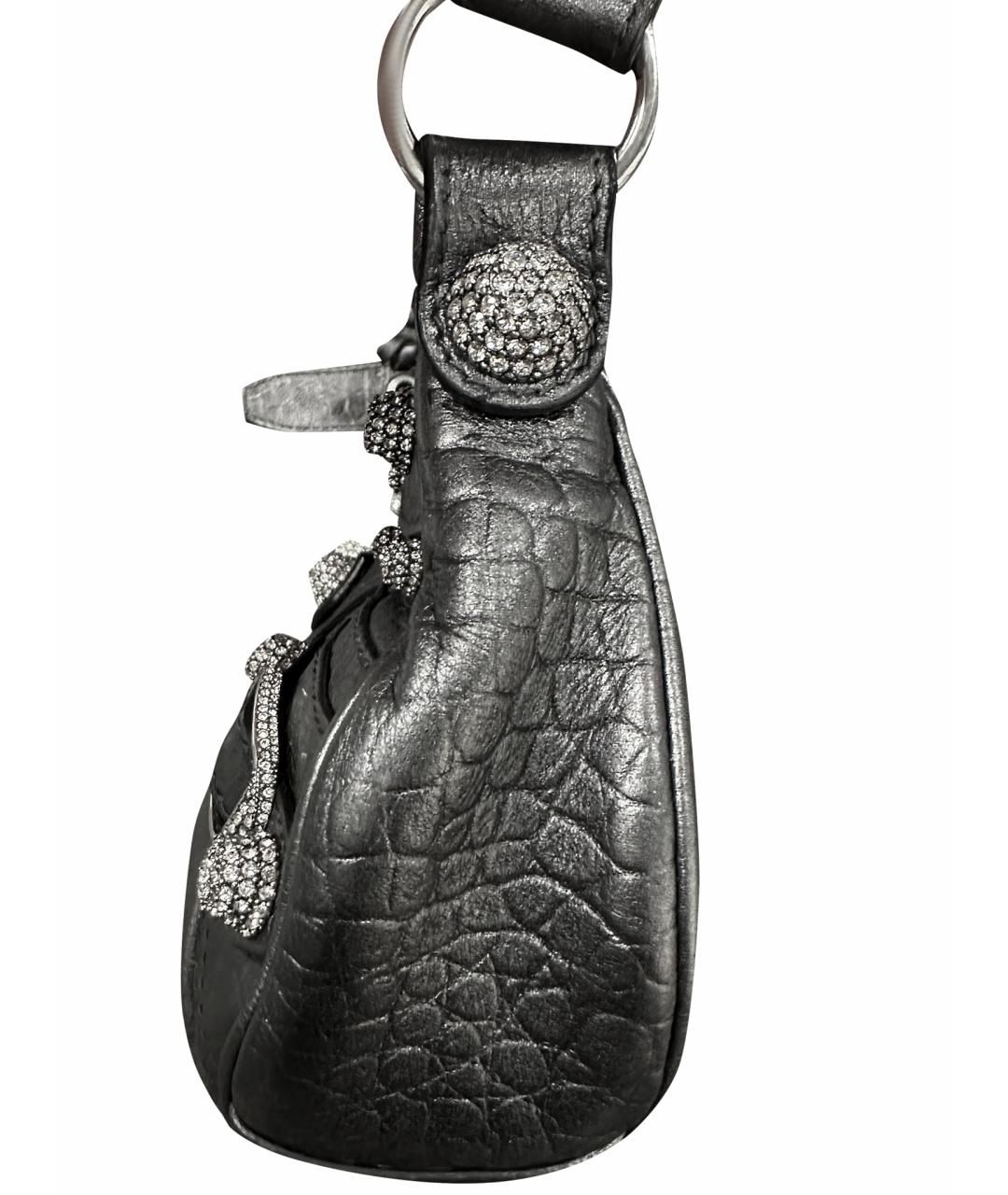 BALENCIAGA Серебряная кожаная сумка через плечо, фото 10