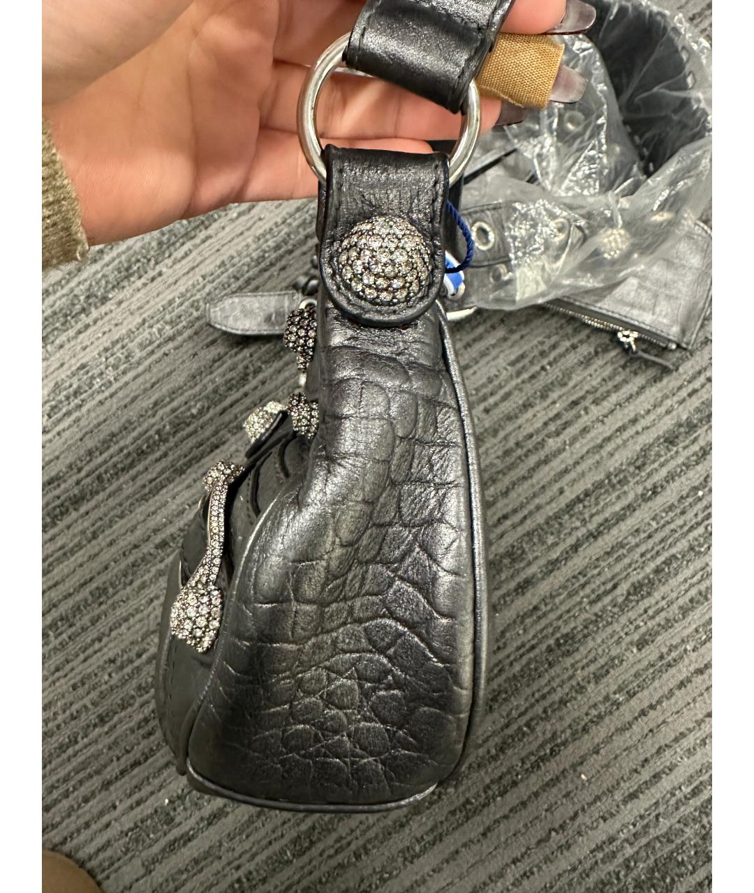 BALENCIAGA Серебряная кожаная сумка через плечо, фото 2