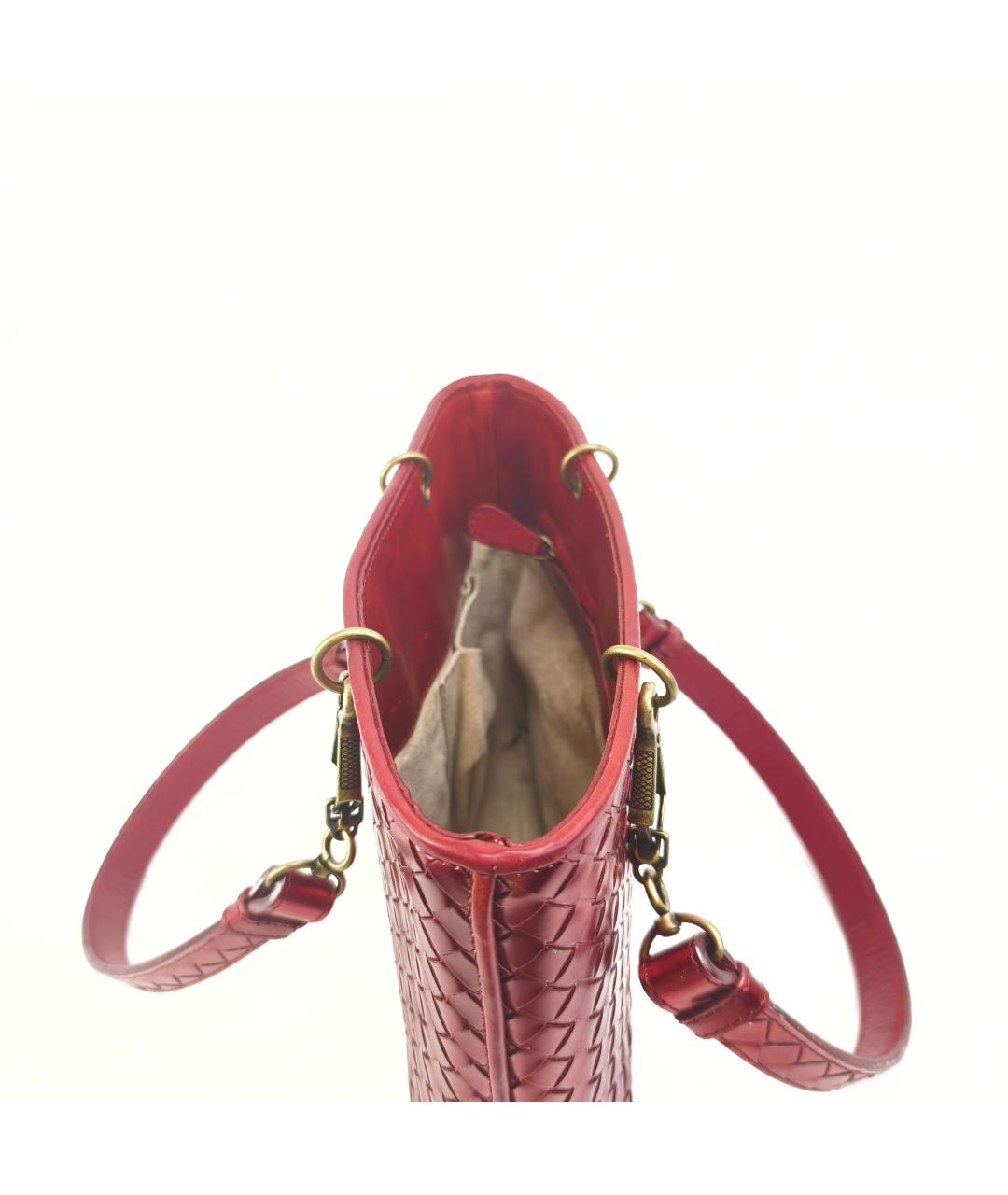 BOTTEGA VENETA Красная кожаная сумка тоут, фото 3