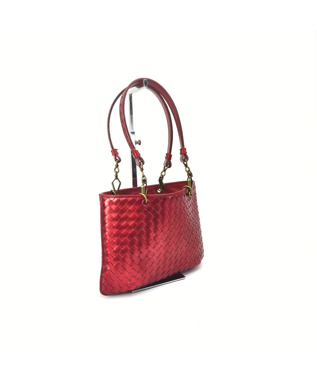 BOTTEGA VENETA Красная кожаная сумка тоут, фото 5