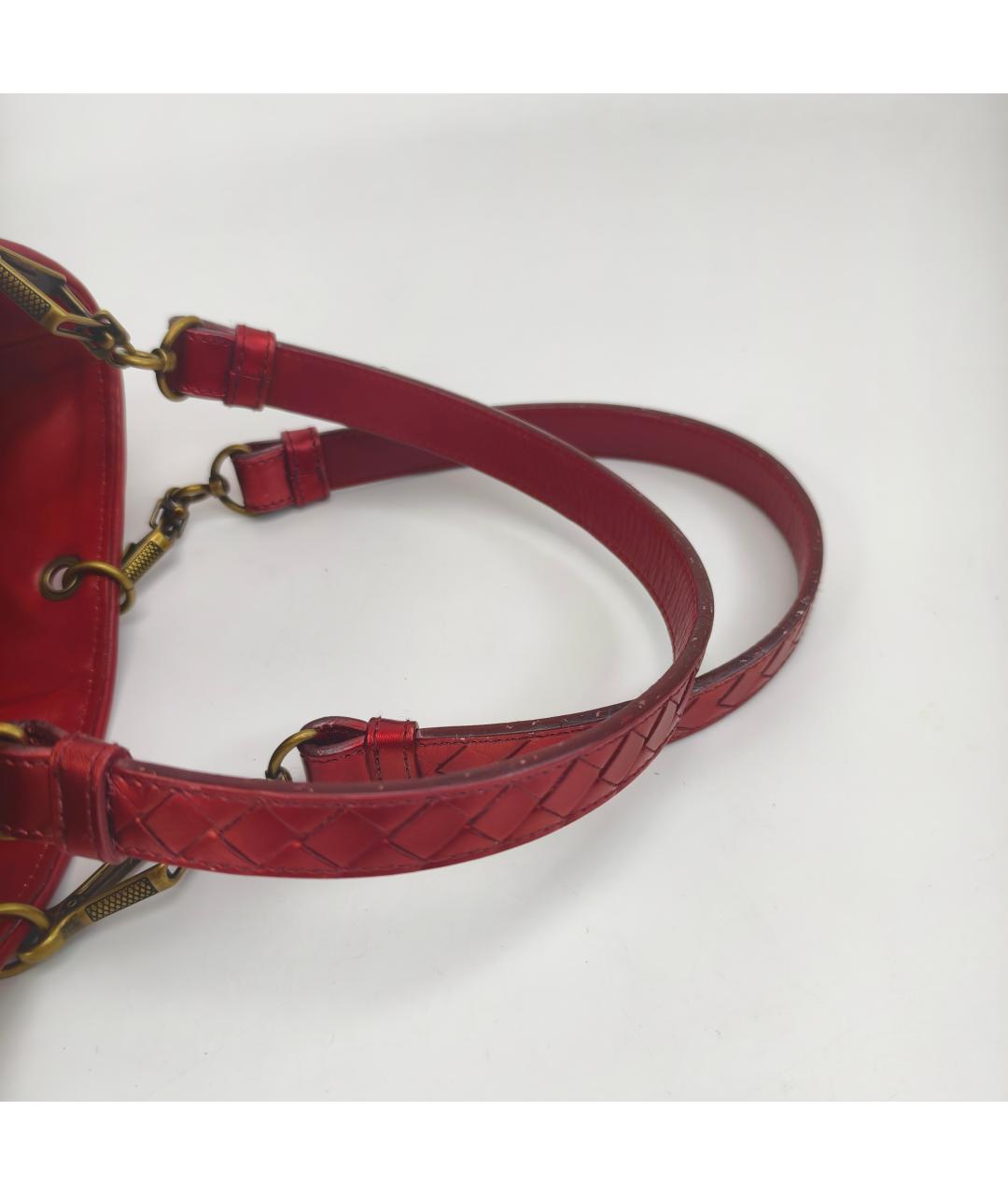 BOTTEGA VENETA Красная кожаная сумка тоут, фото 4