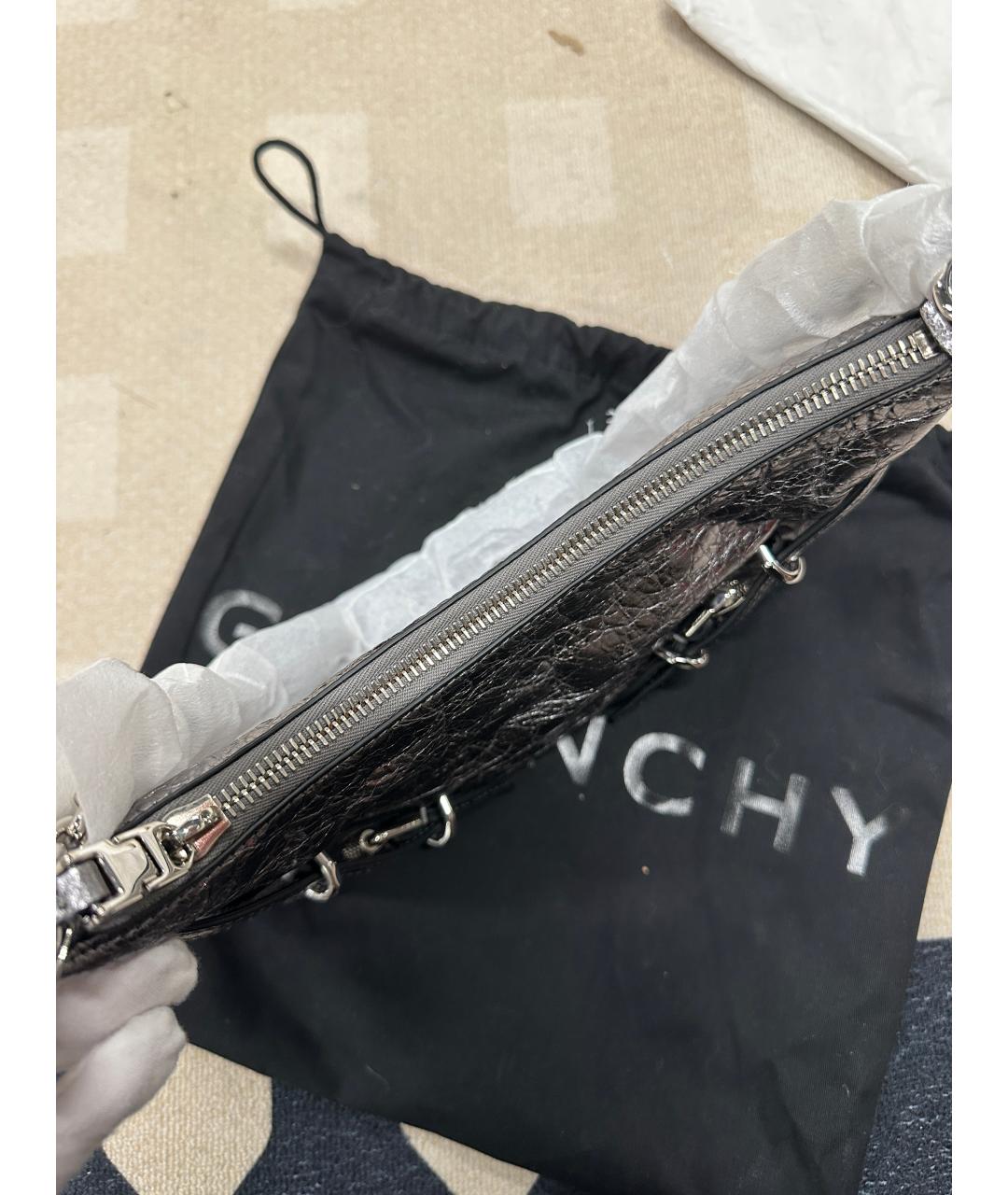 GIVENCHY Серебряная кожаная сумка через плечо, фото 3