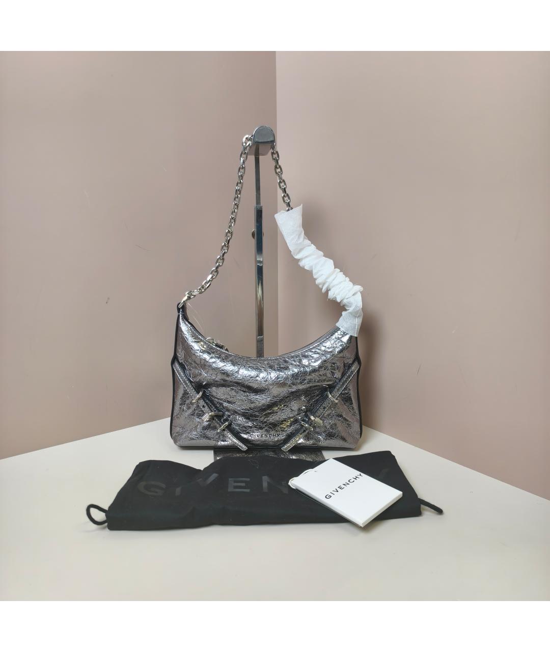 GIVENCHY Серебряная кожаная сумка через плечо, фото 10