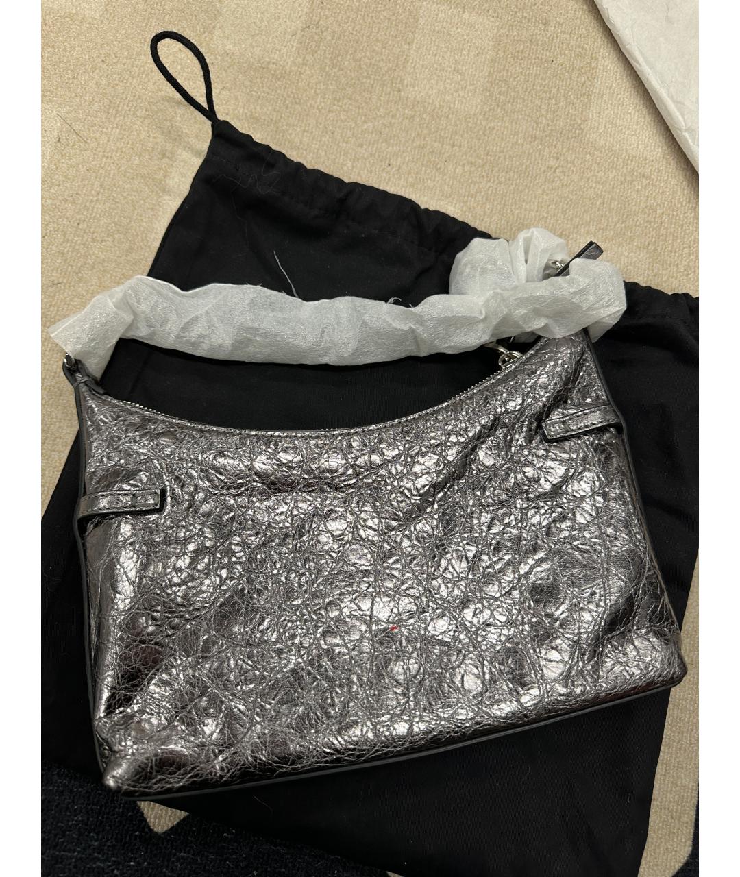 GIVENCHY Серебряная кожаная сумка через плечо, фото 2