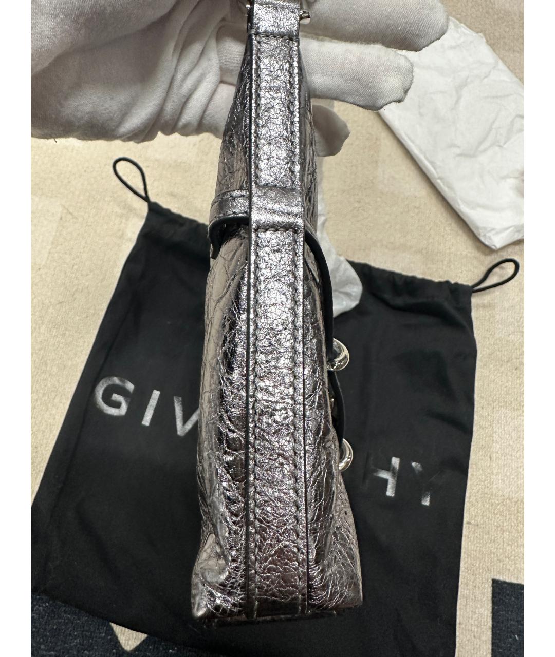 GIVENCHY Серебряная кожаная сумка через плечо, фото 7