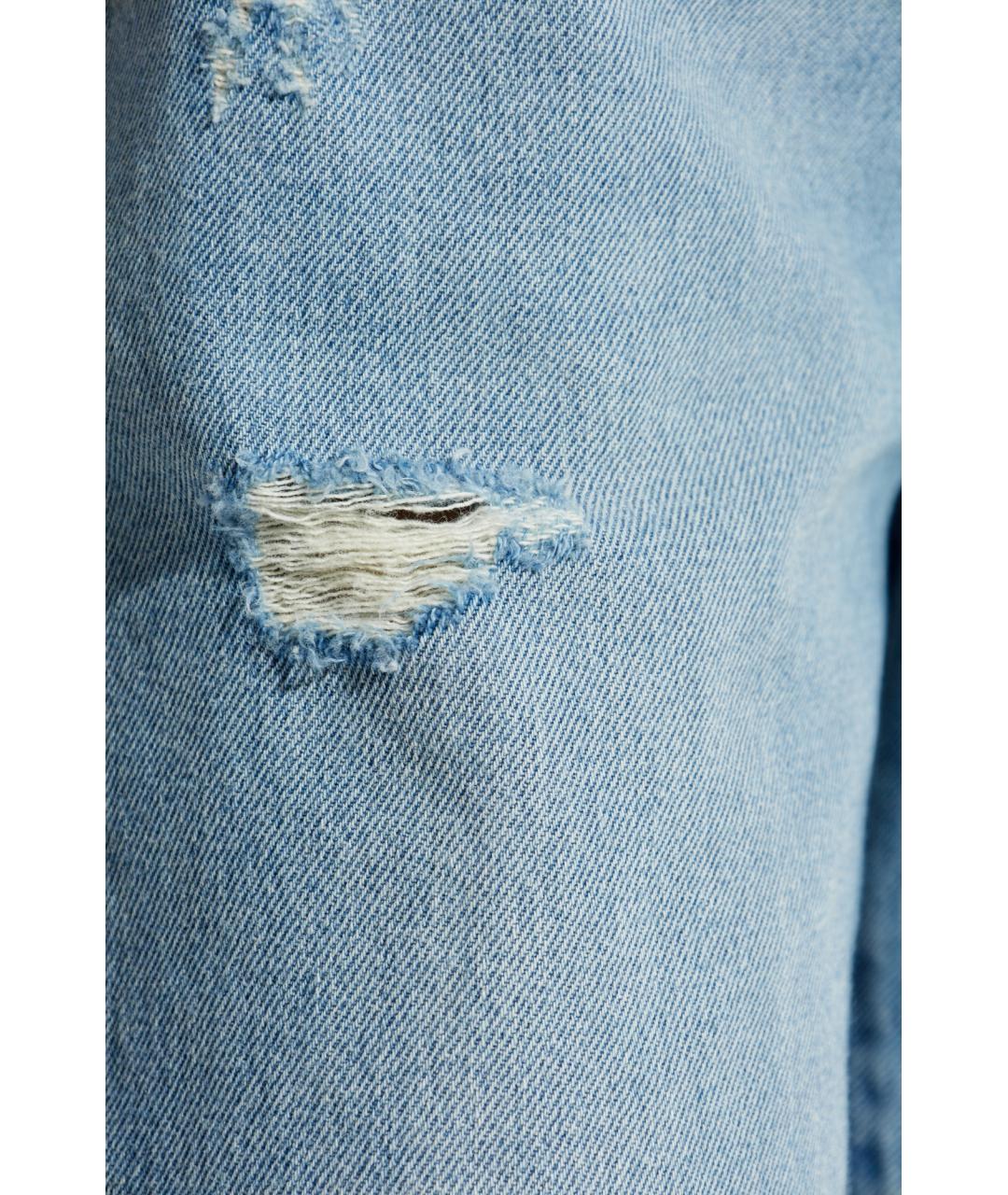 DOLCE&GABBANA Голубые хлопковые прямые джинсы, фото 4