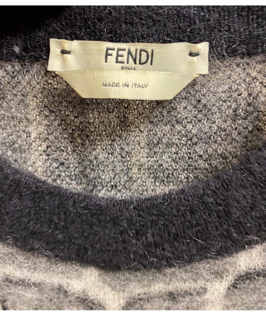FENDI Серое меховое повседневное платье, фото 3