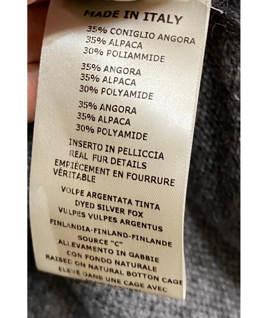 FENDI Серое меховое повседневное платье, фото 6