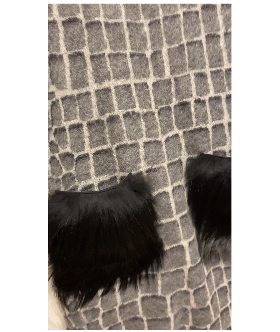 FENDI Серое меховое повседневное платье, фото 4