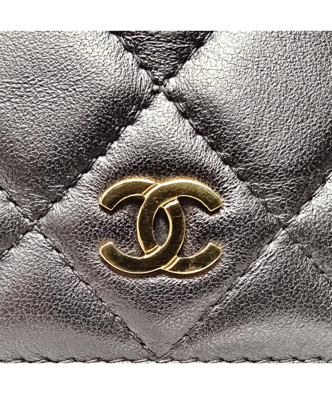 CHANEL Черная кожаная сумка через плечо, фото 8