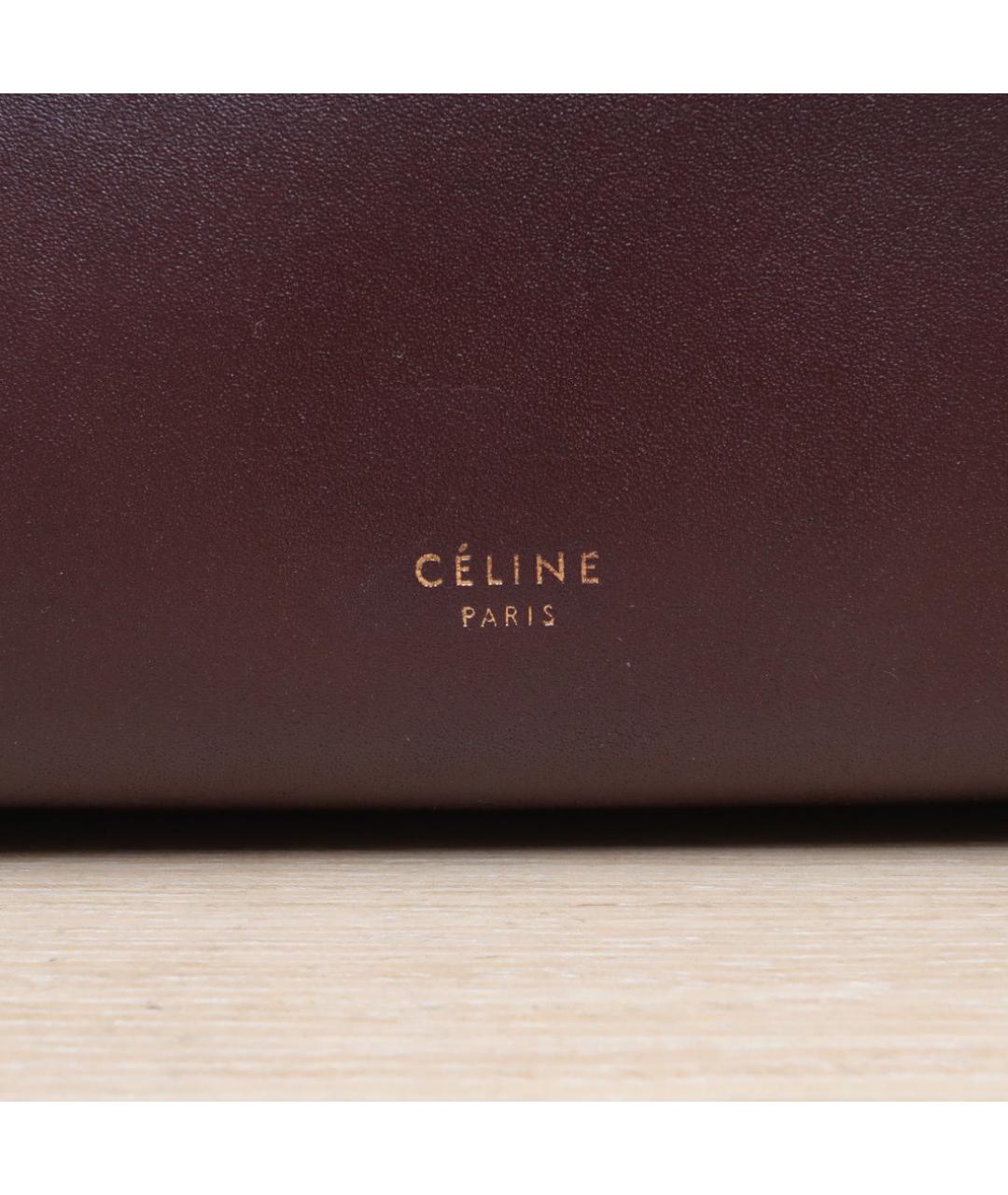 CELINE Бордовая кожаная сумка через плечо, фото 7