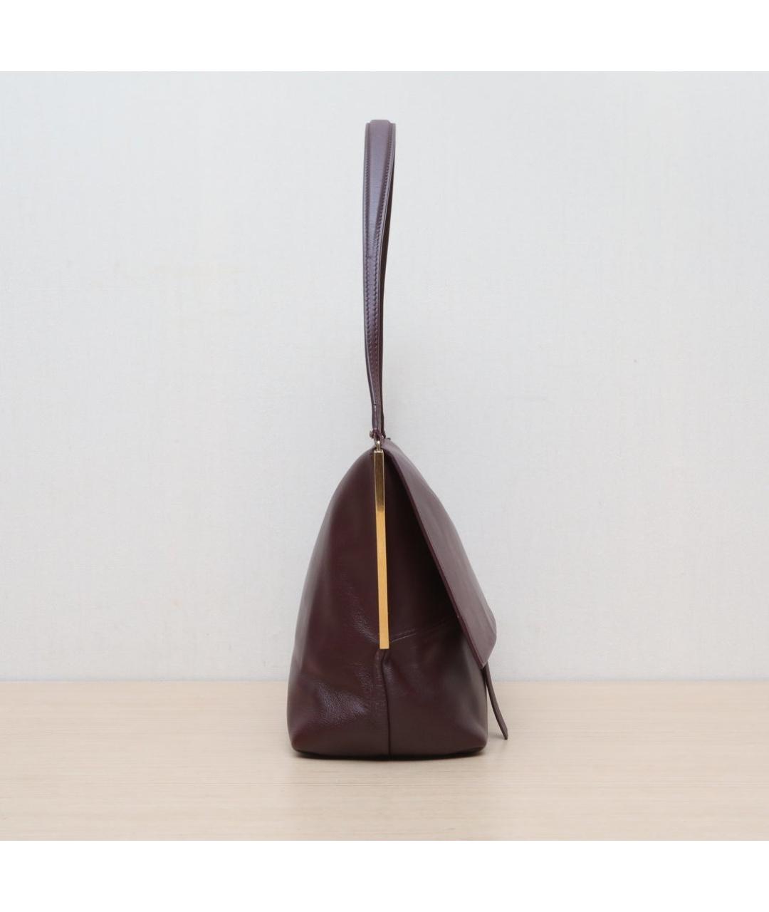 CELINE Бордовая кожаная сумка через плечо, фото 5