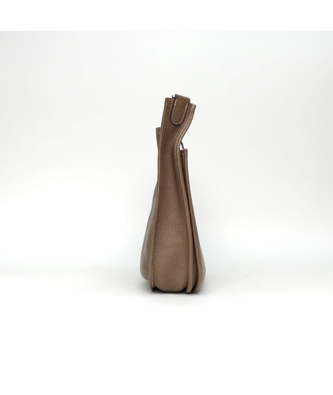 HERMES Коричневая кожаная сумка через плечо, фото 4